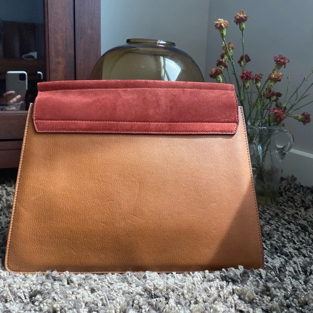 CHLOE Medium Faye Bag in Brown Suede and Leather - Picture 3 of 11